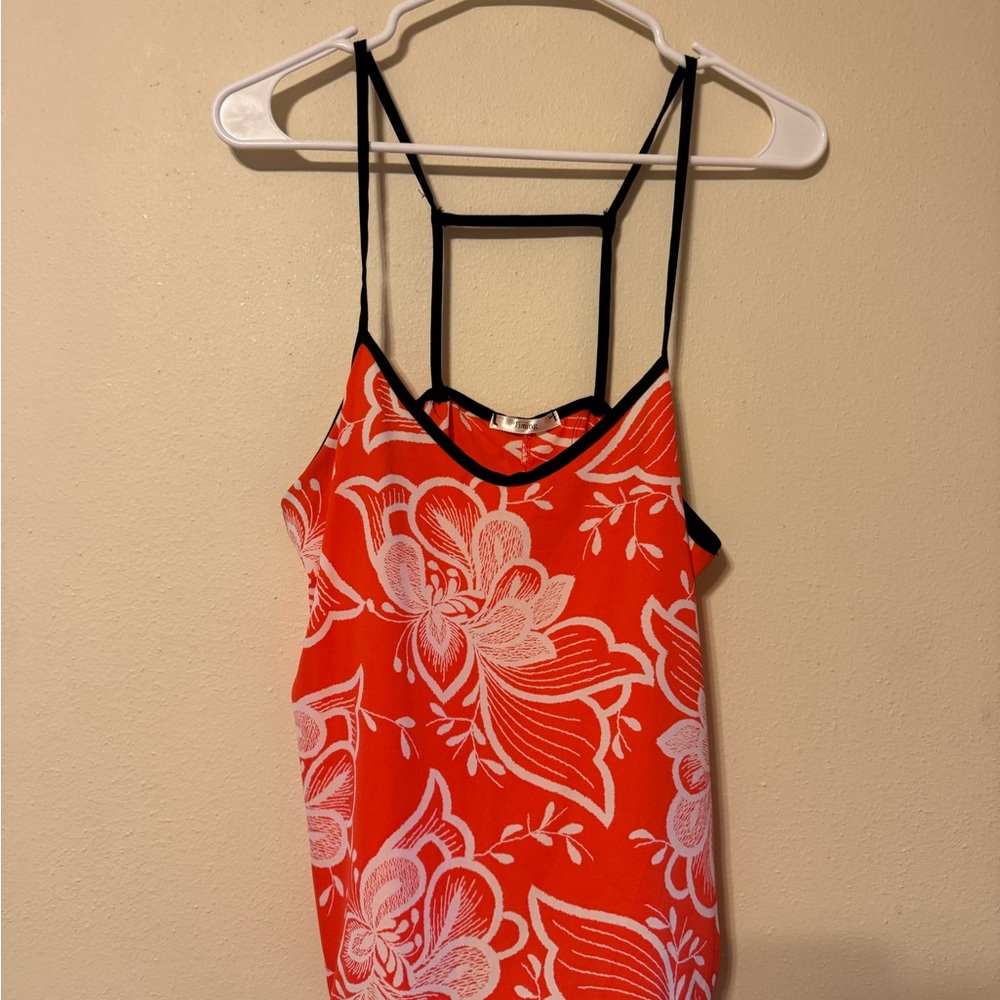 Timing Orange and White Floral Camisole